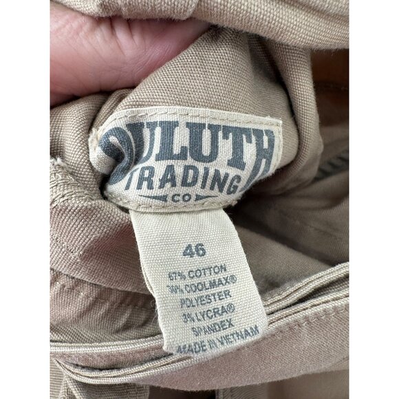 Duluth Trading Co Cargo Shorts Coolmax Flex Firehose Mens 46 Beige - Picture 7 of 15